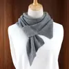 25 Cachecol Pequeno Cruzado Outono e Inverno Feminino Caxemira Versátil Masculino Quente Fino Cor Sólida Estilo Coreano Curto Cachecol de Tricô Protetor de Pescoço