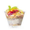 Copo Quadrado para Sobremesa 110ml Transparente Descartável Plástico Quadrado Borboleta Mousse Cup 3.5 Copo Plástico Copo de Chá com Leite