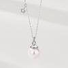 Collar de Perlas Brilliant Life para Mujer Plata de Ley S925 Estilo Ins de Alta Gama Colgante de Perla de Concha Blanca y Negra Incrustado con Diamantes Cadena para Clavícula