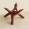 Accesorios de Flor de Porcelana para Uso Doméstico, Soporte de Madera Maciza de Alta Gama para Interiores, Trípode Tallado a Mano, Base de Adorno Vintage Estilo Chino con Forma de Bola