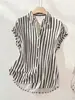 2026EBAY Amazon WSIH Más Vendido Verano Nuevo Camisa de Mujer Rayada con Botones y Hombros Descubiertos