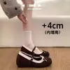 Sapatos rasos de estilo francês com laço, estilo fada, para mulheres, novo modelo outono 2026, combinados com saias, sapatos Mary Jane que aumentam a altura