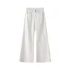 Calça jeans flare cáqui Tencel não justa para mulheres, fina de verão, cintura alta, petite, seda gelada, perna larga