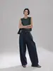 Jeans de Nuevo Estilo para Mujer de Principios de Primavera con Parches y Degradado en Forma de Guadaña, Pantalones Anchos Estilo Retro Americano, Pantalones Sueltos de Guadaña de Moda High Street