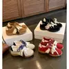 Piel de Vaca ~ Estilo Ma Uva Mismo Aumento de Altura 6cm con Perlas Bloque de Color Suela Gruesa Zapatos de Entrenamiento Alemanes Zapatos Deportivos Casuales para Mujer