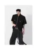 Camisas Casuales para Hombre Camisas para Hombre Marca Japonesa de Moda Ropa de Trabajo Cremallera al Aire Libre Camisas de Manga Corta con Cuello para Hombre