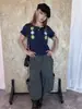 Pantalones Cortos de Trabajo Estilo Americano con Cordón, Pliegues y Bolsillos Grandes, Pierna Ancha para Hombres y Mujeres, Verano Directo de Fábrica
