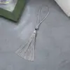 Borla de Cuentas Linglong de 8 cm Nudo Chino de Poliéster Colgante para Disfraz Hanfu Colgante de Metal Marcador de Libros Colgante Pequeño
