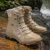 Botas de Combate Super Ligeras para Hombre Piel de Vaca Impermeables Zapatos de Senderismo Deportivos Transpirables Botas Tácticas del Desierto para Exteriores Senderismo Entrenamiento Venta al por Mayor