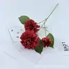 Hortênsia e Crisântemo Artificiais Populares de 3 Galhos para Decoração de Casamento no Campo e Adereços de Fotografia, Atacado Transfronteiriço