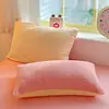 Funda de almohada de terciopelo de leche estilo blogger Ins, pieza única, invierno, engrosada, cálida, terciopelo de coral, funda versátil para núcleo de almohada, 48*74, artículo único