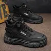 Nuevos Zapatos de Hombre Primavera y Verano 2026, Zapatos de Trabajo de Caña Alta, Botas Retro de Estilo Británico para Hombre, Botas Martin de Suela Gruesa para Hombre