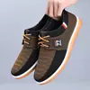 Sapatos de Tecido Old Beijing para Homens, Sapatos de Trabalho Versáteis para o Pai, Tênis Casuais, Sapatos Masculinos de Tamanho Grande, Tênis Casuais de Lona com Cadarço, Transfronteiriços