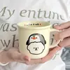 Taza linda y adorable, taza de cerámica de alta calidad con un diseño elegante, adecuada para uso doméstico como taza para beber o taza de café, y se puede personalizar para parecerse a una taza de esmalte