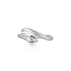 Anillo de Serpiente de Hielo Triturado para Mujer, Estilo Minimalista de Lujo Ligero de Gama Alta de Nicho, Joyería de Anillo Abierto Versátil de Moda Exquisita