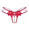 Calcinha Sensual Xianyi com Abertura, Tanga Transparente Sem Tirar, Renda Vazada com Pérolas e Massagem, Calcinha Sexy para Mulheres