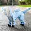 Impermeable para Perro con Cobertura de Cuerpo Completo, Estampado de Frutas, Impermeable, para Teddy y Bichón, Incluye Protección para la Cola, Ropa para Mascotas de Cuatro Patas