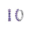 Pendientes de plata s925 con microincrustaciones de circonitas coloridas, modernos, con hebilla para la oreja, sencillos, de moda, para mujer