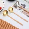 Concha de Sopa em Aço Inoxidável 304 Estilo Japonês com Cabo de Madeira para Uso Doméstico, Adequada para Panelas de Arroz e Panelas Quentes, Colher Grande Multiúso para Cozinhar e Servir Sopa