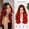 Amazon Transfronterizo Peluca de Moda Europea y Americana Nueva para Mujer con Raya en Medio y Rizos Grandes Ondulados en Color Rojo Naranja, Directo de Fábrica