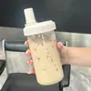 Copo de Palha Que Pode Segurar Pérolas, Copo de Água de Plástico Simples e Portátil Resistente ao Calor, Aparência Premium, Copo de Chá com Leite de Grande Capacidade para Estudantes