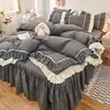 Origem Nantong jardim secreto explosões renda preta conjunto de quatro peças estilo princesa saia de cama 1.5/1.8m cama uma geração de cabelo