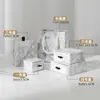 Caixa de joias com padrão de mármore estilo Ins, caixa de armazenamento de joias deslizante, caixa para pulseiras e colares, caixa de presente para embalagem de joias
