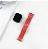 Aplicable a Apple Watch S12/987 Todas las series de Apple Watches Correa de Reloj de Velcro de Dos Secciones Tejida Transpirable Coral