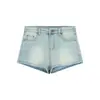 Pantalones cortos sexys de mezclilla retro para verano de cintura alta y corte slim para mujer