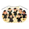 Disfraces Hechos a Medida de Fábrica para la Temporada de Graduación, Capas de Desempeño Estampadas, Disfraces de Sombrero de Licenciatura de Dibujos Animados, Capas