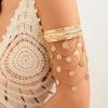 Joyería Transfronteriza Europea y Americana Estilo Vaquero Cadena de Brazo con Borla de Moneda Metálica Étnica Hoja Retro Pulsera
