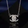 Transmisión en Vivo Transfronteriza Collar Doble C de Plata de Ley S925 para Mujer Moissanita Pequeña Fragancia Collar de Moissanita de 1 Quilate Color D para Mujer