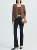 Cardigan de punto brillante de seda genuino marca Gejia Verano 2026 Cárdigan de punto con cuello en V Chaqueta protectora solar Exterior fino de Tencel