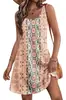 2026 Novo Vestido Estampado de Verão Estilo Resort com Decote V Sem Mangas Moda Transfronteiriça Europeia e Americana Vestido Solto de Corte A