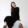 Vestido coreano de fondo ropa de mujer 2023 otoño e invierno nuevo sentido hermana real temperamento de abanico de alta frialdad con falda abrigo