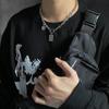 Collar de acero de titanio para hombre, estilo coreano, estilo simple, collar con hueso de serpiente, combina con todo, estilo hip-hop callejero, moderno, estilo básico, sin decoloración.