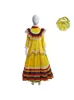 Novo Vestido Longo Mexicano de Balanço de Cinco Cores 2025 Traje de Dança Nacional Fantasia de Jogo para Apresentação Infantil