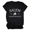 Salem est 1626 Amazon Wish sitio independiente camiseta de mujer de manga corta con cuello redondo de moda y única camiseta básica
