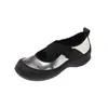 Mocasines de mujer de piel de vaca con tira cruzada y suela gruesa, zapatos Mary Jane casuales, zapatos deportivos y de ocio, zapatos de vestir