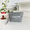 Bolso Clásico de Rombos Blanco y Negro, Bolso de Maquillaje de PU a la Moda, Venta al por Mayor Transfronteriza, Bolso Pequeño de Estilo Sofisticado