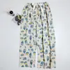 Pantalones de pijama de algodón y seda de verano nuevos 26 años 45 unidades, Pantalones anchos de nueve puntos para mujer, Pantalones finos de talla grande holgados para aire acondicionado, Pantalones de playa