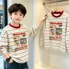 Camiseta base de rayas para niño, de algodón puro, manga larga, estilo nuevo para primavera y otoño