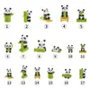 Fofo Bambu Panda Pvc Pequenos Enfeites Carro Desenho Animado Pequenos Enfeites Decorações de Mesa Boneca DIY Presentes