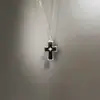 Colar Pingente Cruz Doce Cool Dopamina Tendência Nicho Garota Popular Corrente de Clavícula Versátil para Homens e Mulheres