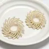 Novos Brincos Europeus e Americanos Cruzados Exagerados Espiral de Diamante Completo Liga de Diamante Girassol Brincos de Jantar Personalizados para Mulheres Moda