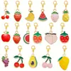 Serie de Frutas con Goteo de Aceite Fresa Plátano Cereza Manzana Piña Durazno Coco Colgante Accesorios para Joyería DIY
