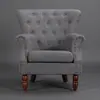 Sofá de terciopelo individual estilo americano, sillón perezoso a rayas retro simple, silla sofá de cuero para balcón de casa, sofá pequeño de moda