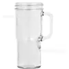 Taza de Mason de Amazon con Asa, Tapa de Madera, Vaso de Vidrio de 24 oz, Taza para Hielo de Coche, Vaso para Cerveza, Vaso con Popote