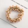 Diadema de Perlas de Imitación para Niña Anillo para el Cabello Sencillo Estilo Coreano Celebridad Cibernética Cubierta de Cuero Estilo Coreano Dulce Fresco Banda de Cuero Cuerda para el Cabello Tocado