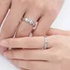 Anillos de Pareja Gatito y Cachorro Estilo Nuevo Plata de Ley 925 Par de Anillos para Hombre y Mujer Anillo de Moda Ins Graffiti Regalo para Novia